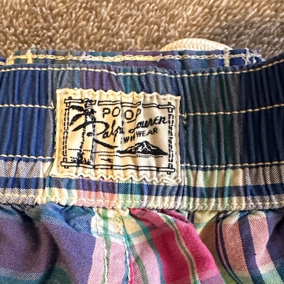 Polo by Ralph Lauren Kids Plaid Swim Trunks - Blue and Multicolor - Picture 6 of 6